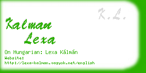 kalman lexa business card
